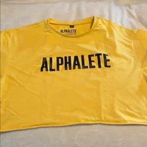 Yellow Alphalete Crop Too